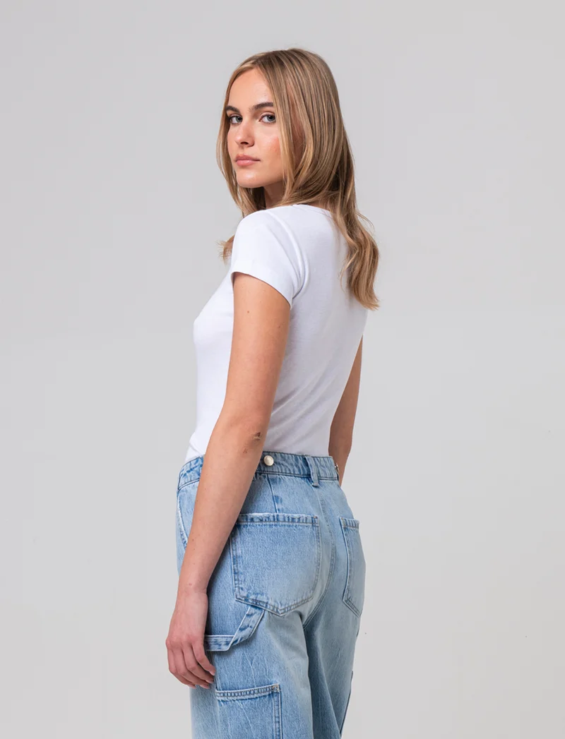 T-shirt basica da donna - Bianco