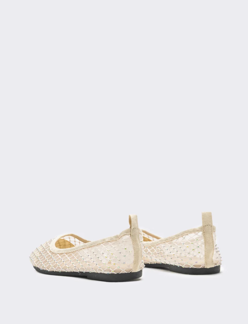 Ballerina da bambina in rete - Beige