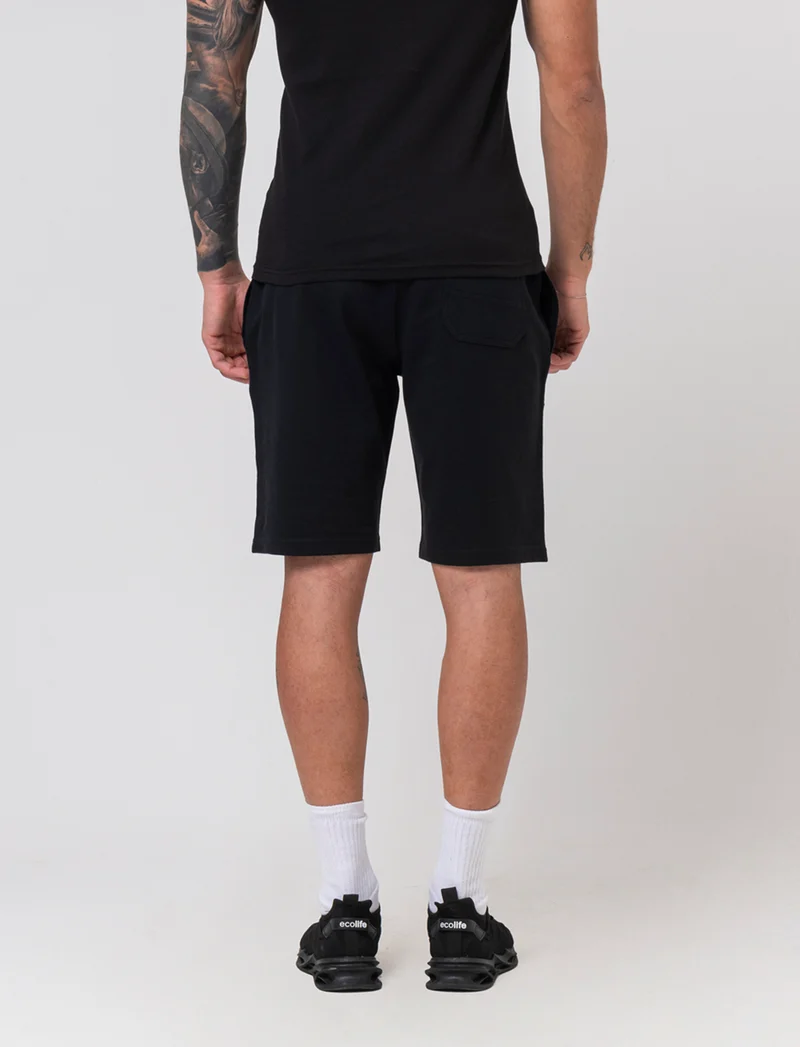 Bermuda in felpa con vita jogger da uomo - Nero