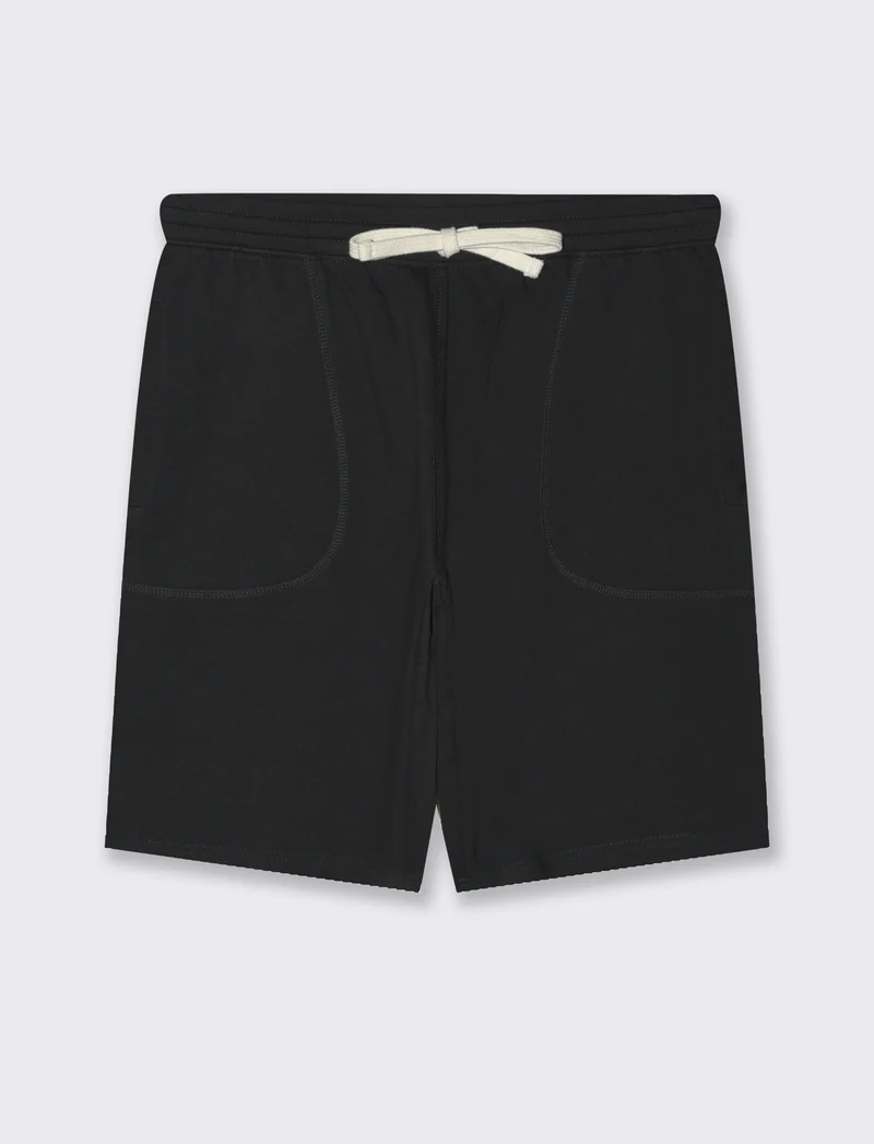 Bermuda in felpa con vita jogger da uomo - Nero