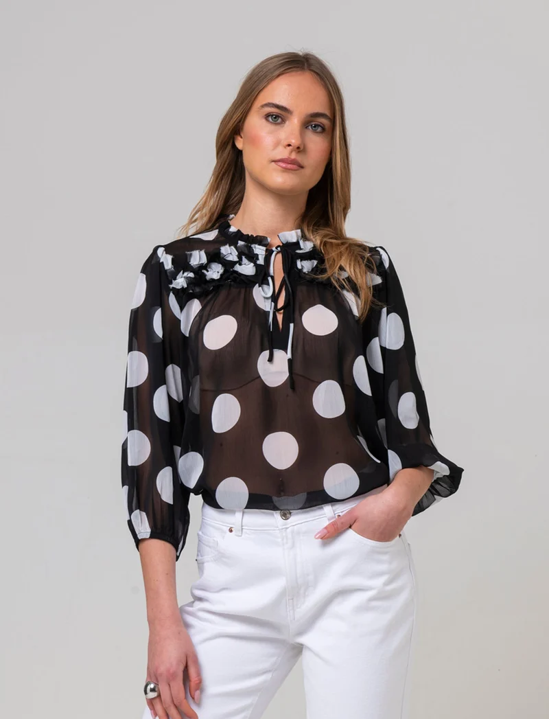 Blusa con ruches da donna - var 1