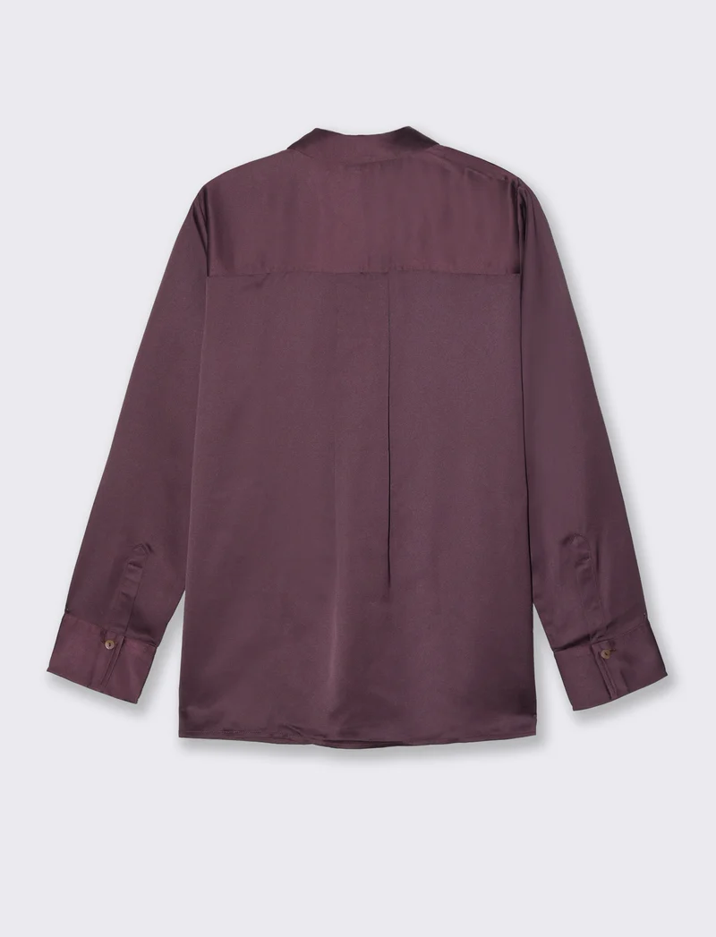 Camicia in satin da donna - Viola