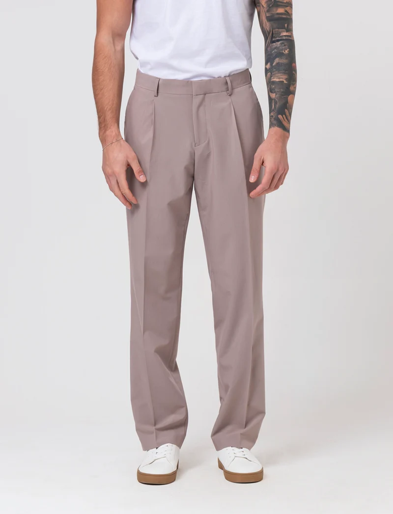 Pantaloni da completo relaxed fit da uomo - Grigio tortora