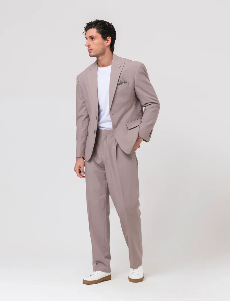 Pantaloni da completo relaxed fit da uomo - Grigio tortora