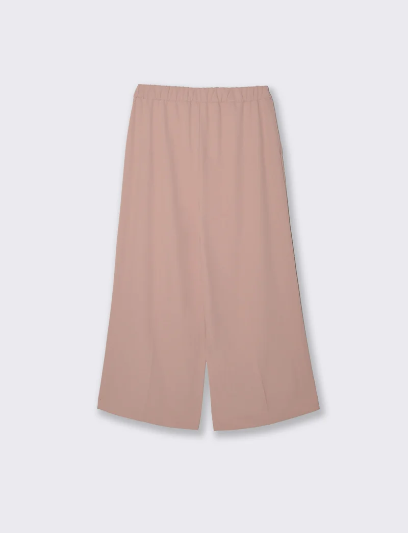 Pantalone coulotte con tasche ed elastico al dietro - Rosa
