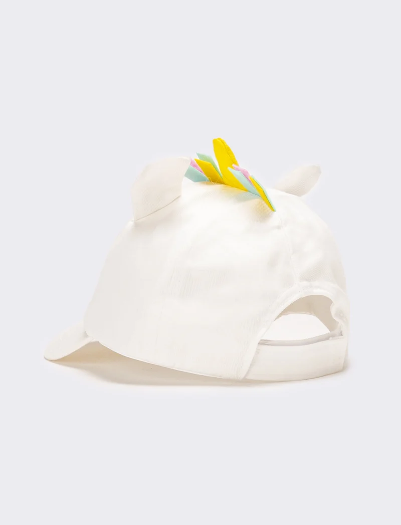 Cappello neonata baseball unicorno - Bianco