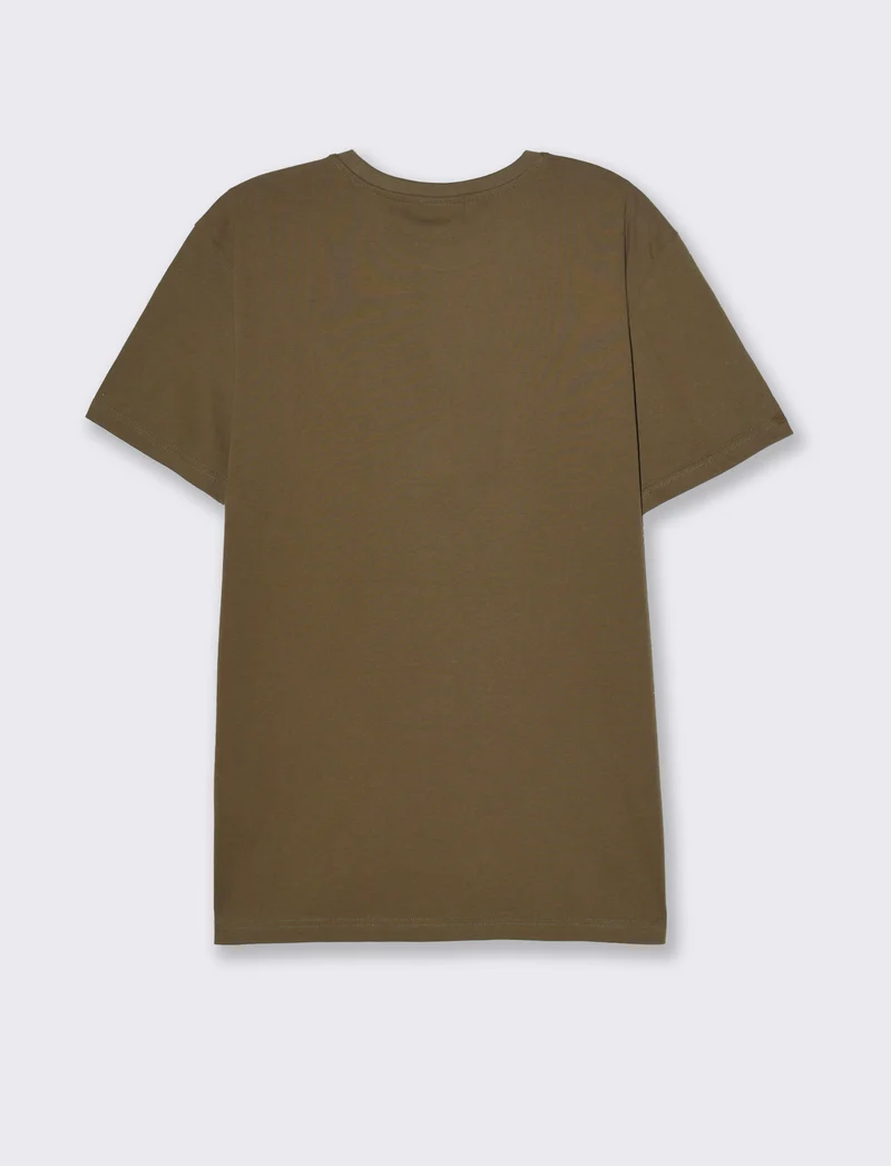 T-shirt regular fit con stampa da uomo - Verde kaki