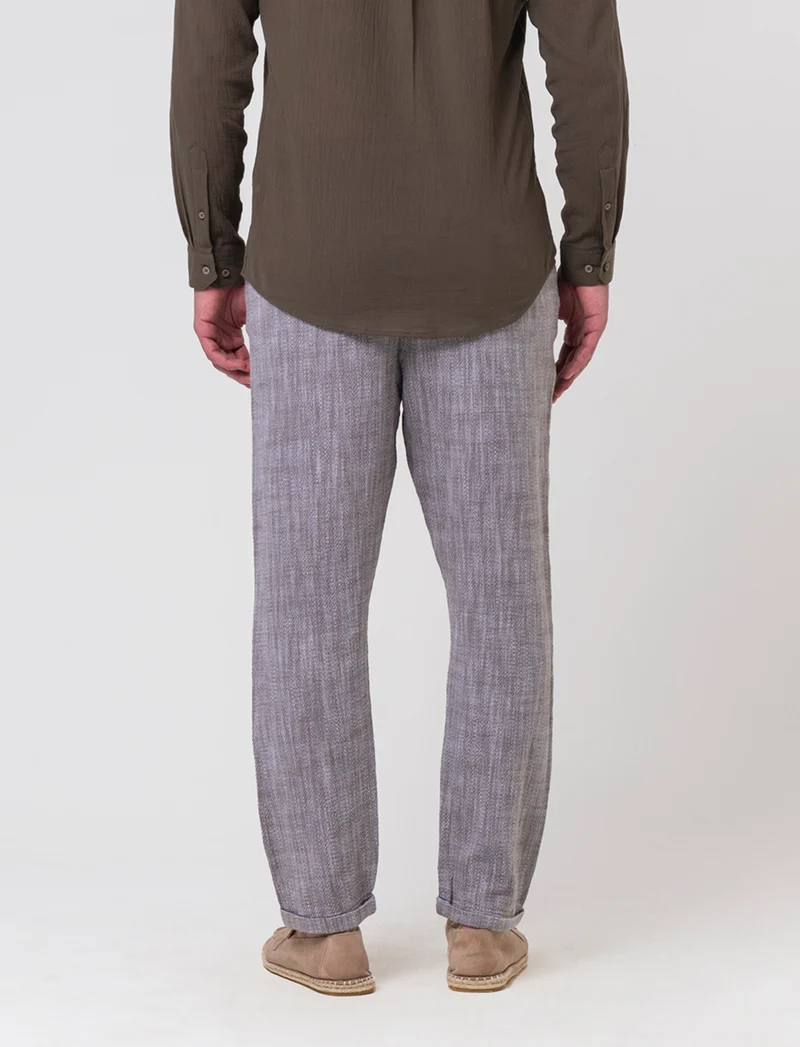 Pantaloni jogger tessuto strutturato da uomo - Grigio fango