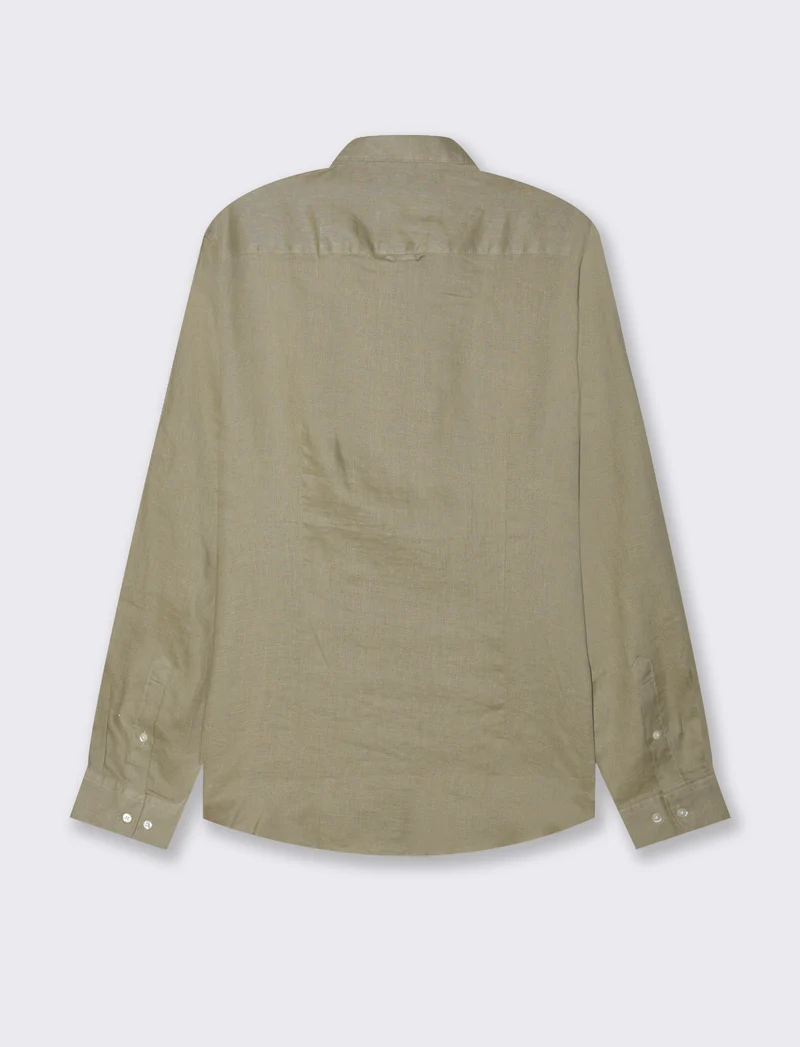 Camicia 100% lino da uomo - Verde salvia