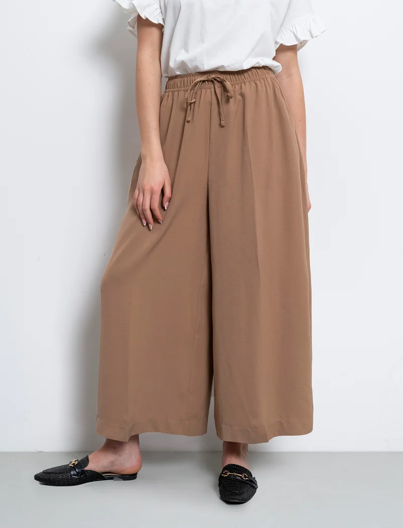 Pantalone con coulisse da donna - Caramello