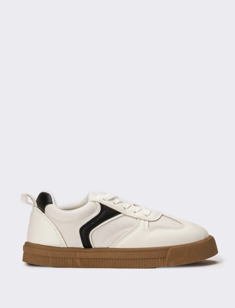 Sneakers da bambino con inserti - Bianco
