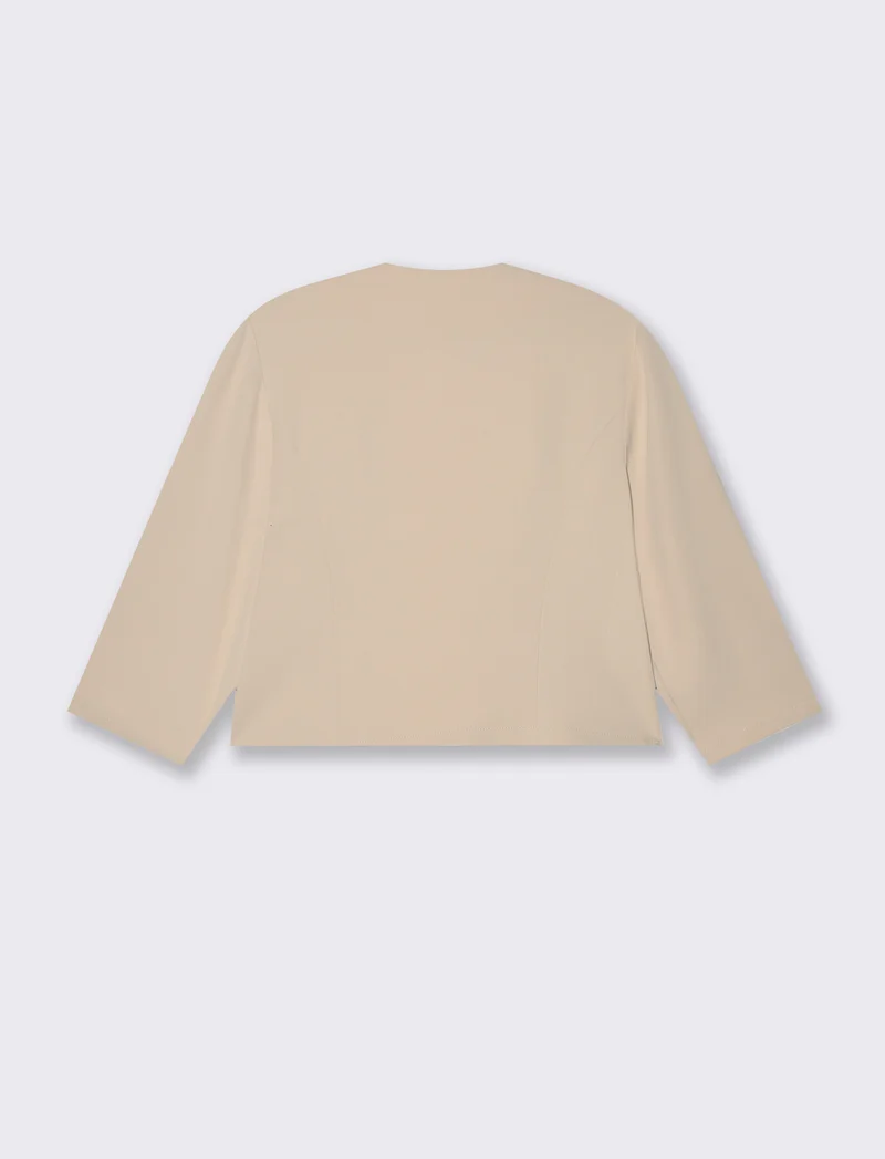 Giacca corta con bavaro largo - Beige