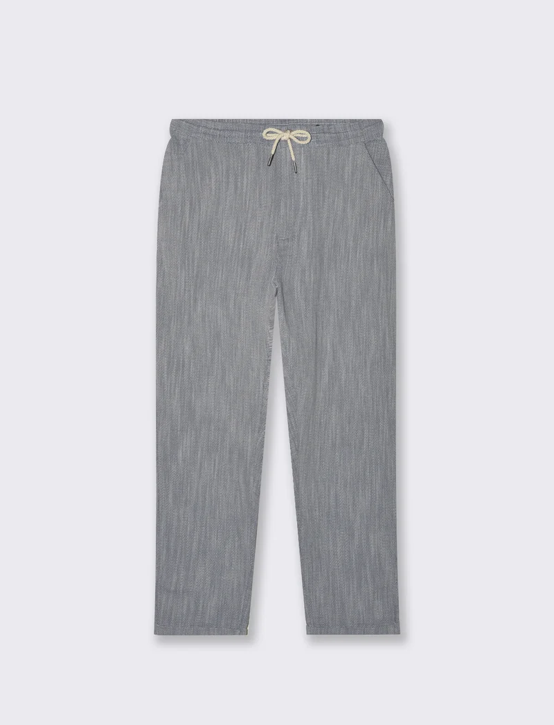 Pantaloni jogger tessuto strutturato da uomo - Blu melange