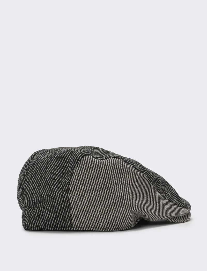Cappello uomo coppola micro quadretti - Nero