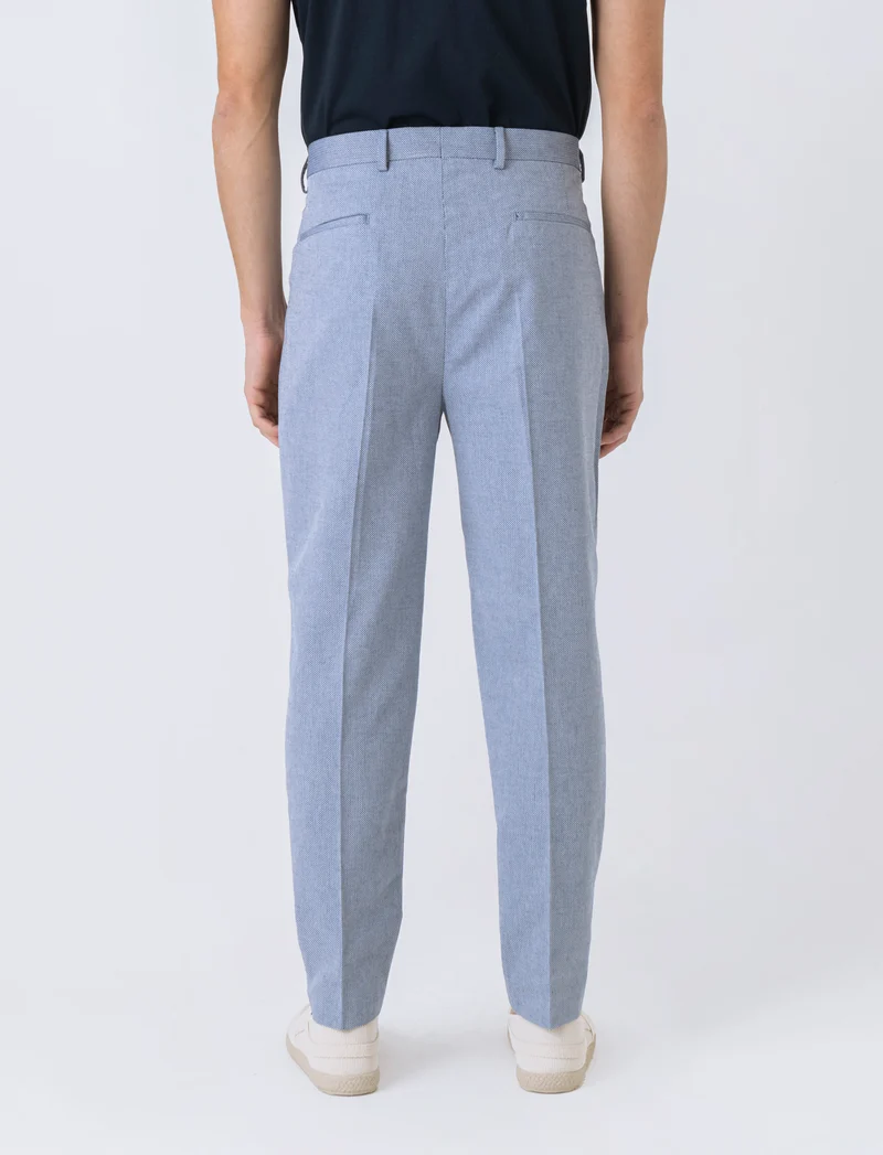 Pantaloni da completo struttura oxford da uomo - Celeste