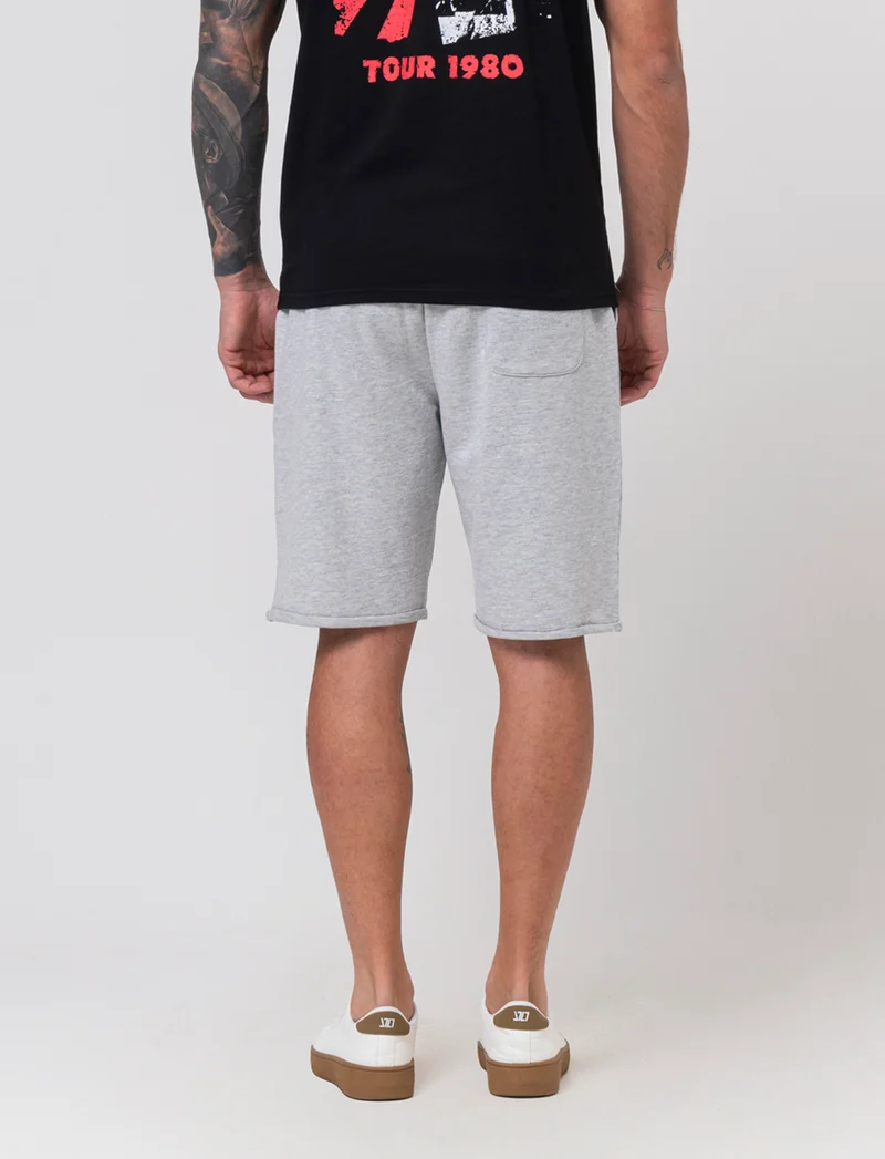 Bermuda basic in felpa con vita jogger da uomo - Grigio mel.