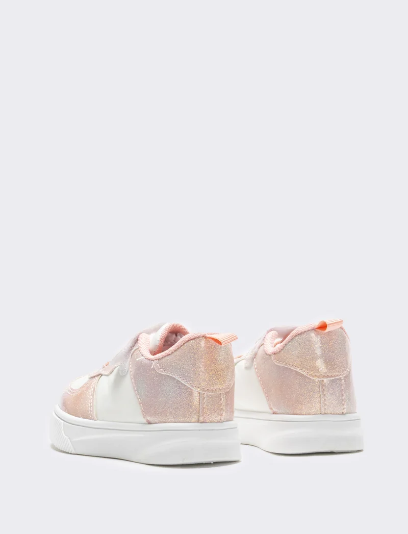 Sneakers da bambina glitterata - Bianco