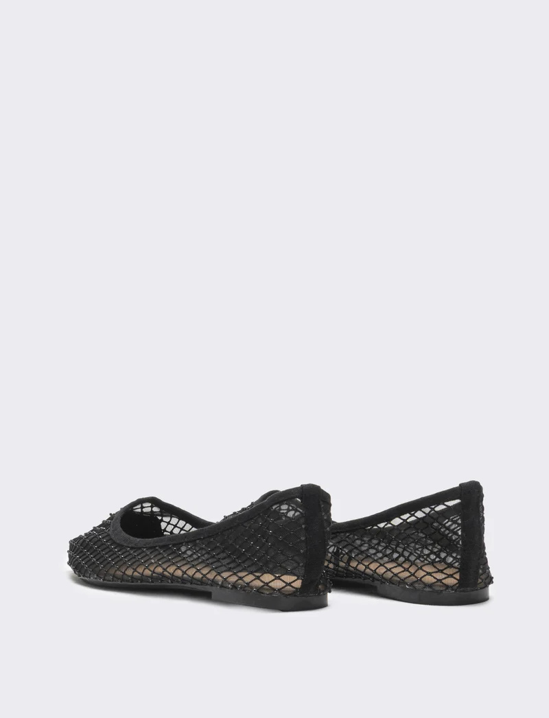 Ballerina da bambina in rete - Nero