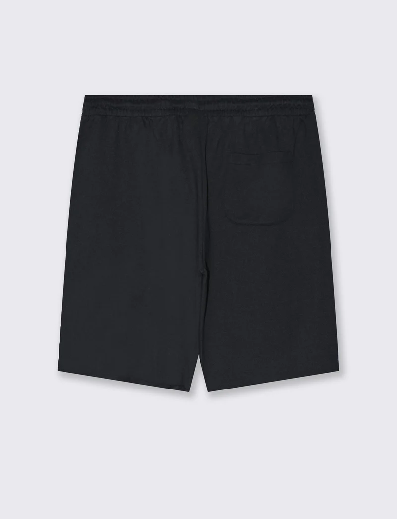 Bermuda basic in felpa con vita jogger da uomo - Nero