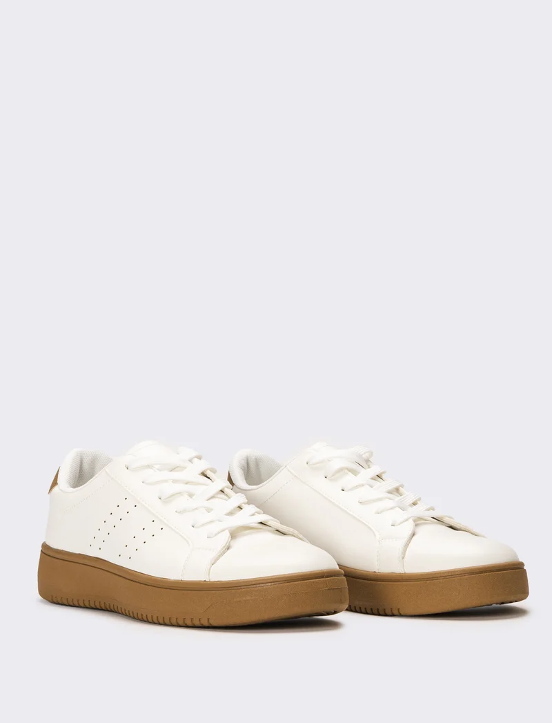 Sneakers basic da uomo - Bianco