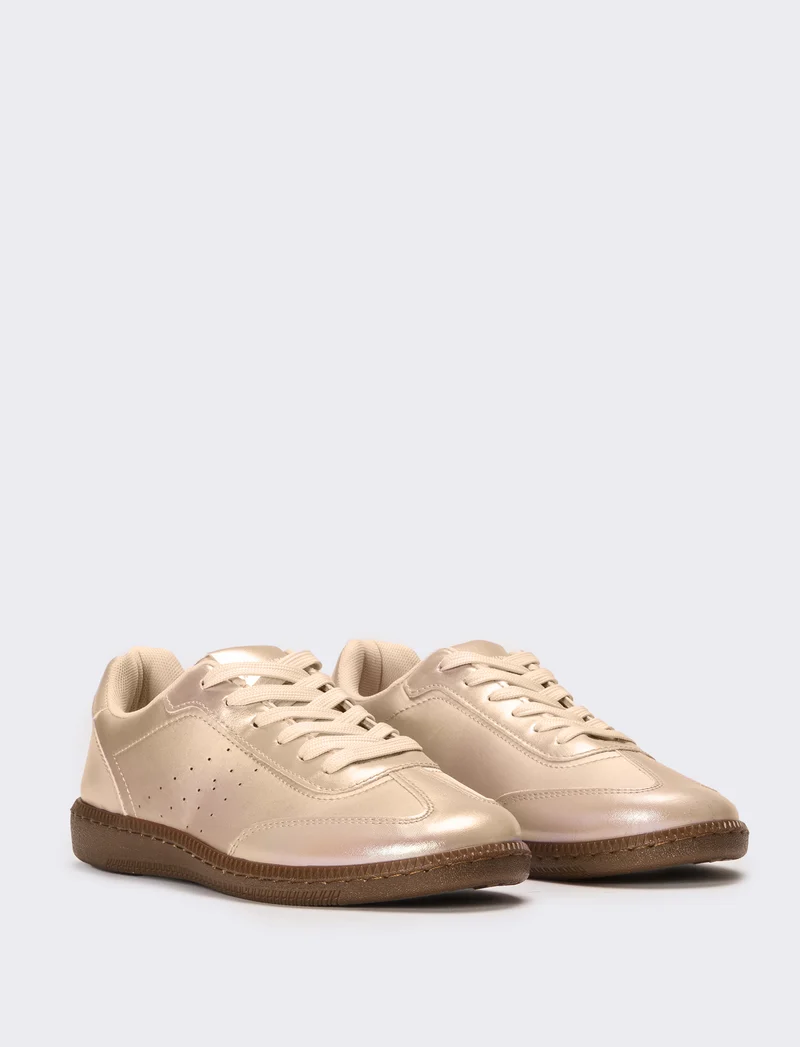 Sneakers in raso da donna - Beige