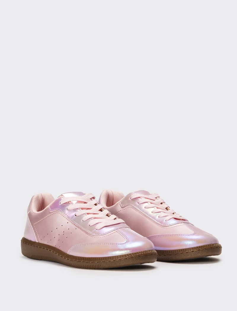 Sneakers in raso da donna - Rosa