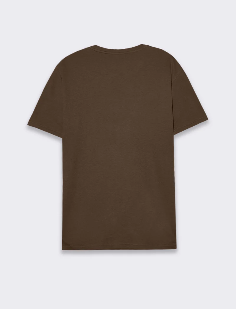 T-shirt in cotone struttura jacquard da uomo - Moro