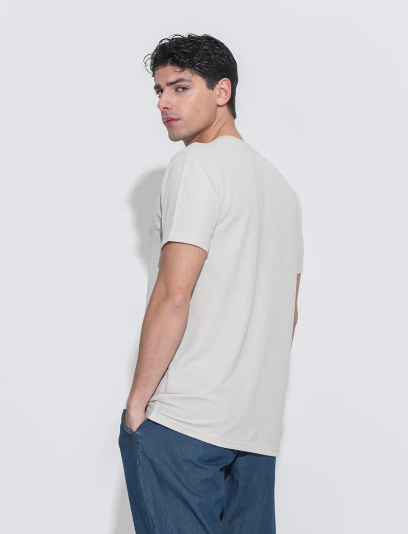T-shirt waffle regular fit da uomo - Grigio ghiaccio