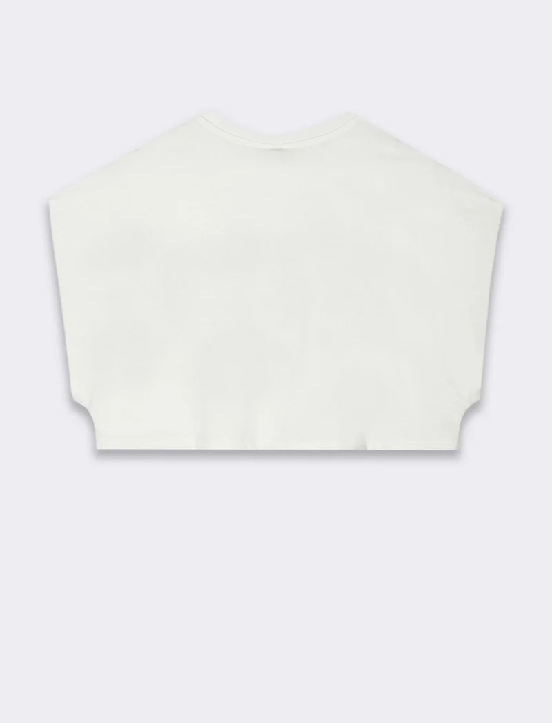 T-shirt crop con stampa da donna - var 1