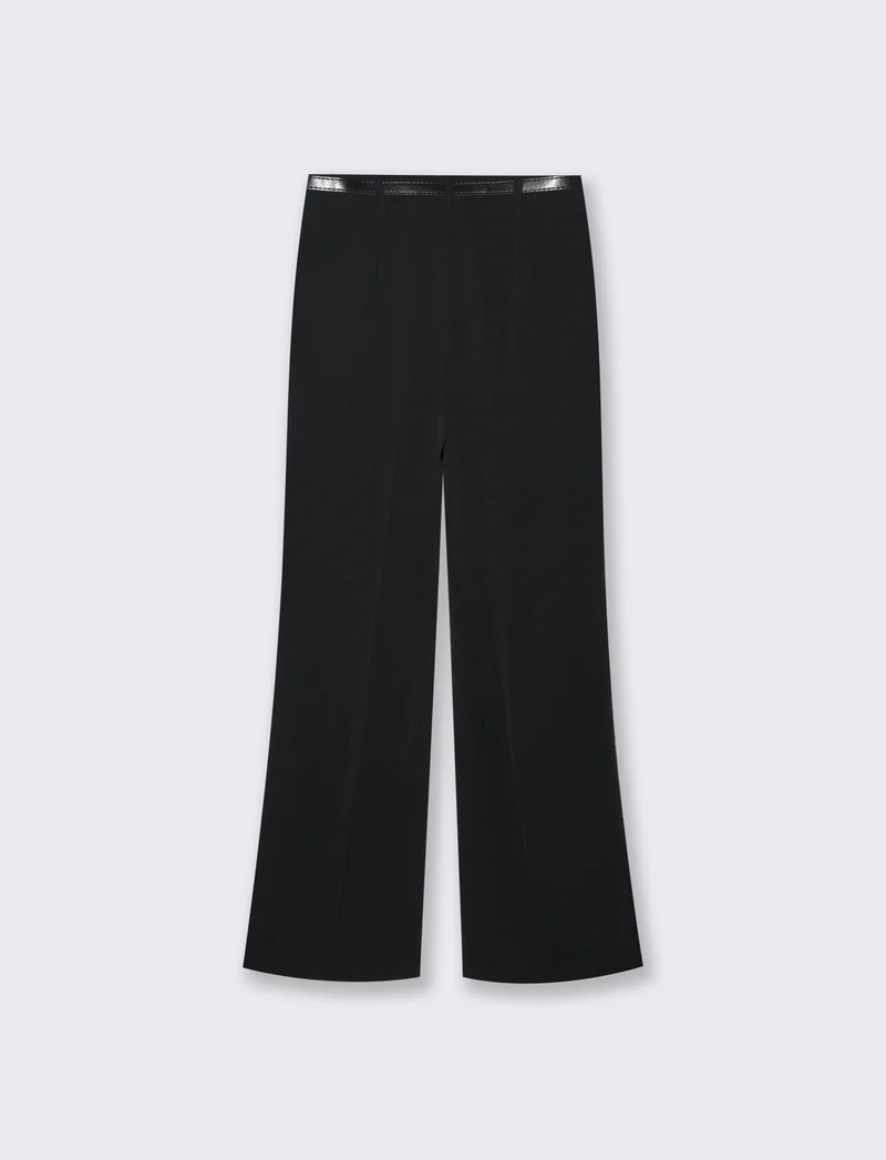 Pantalone palazzo con cintura - Nero