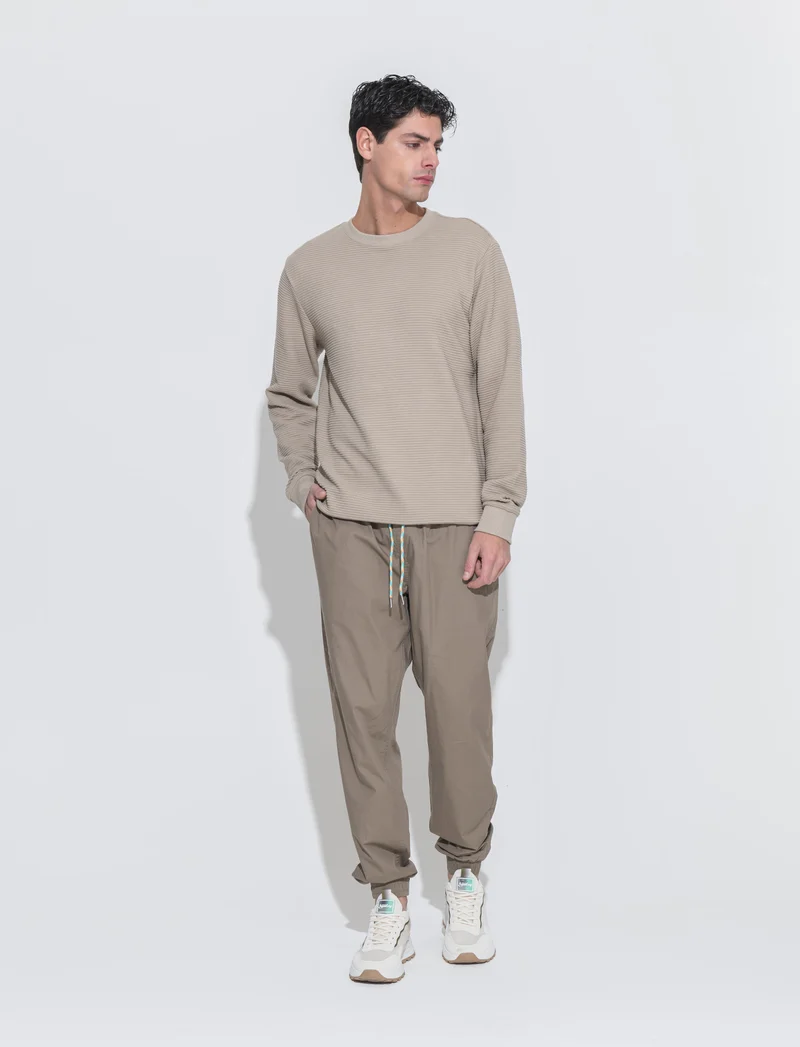 Pantaloni jogger in cotone da uomo - Grigio tortora