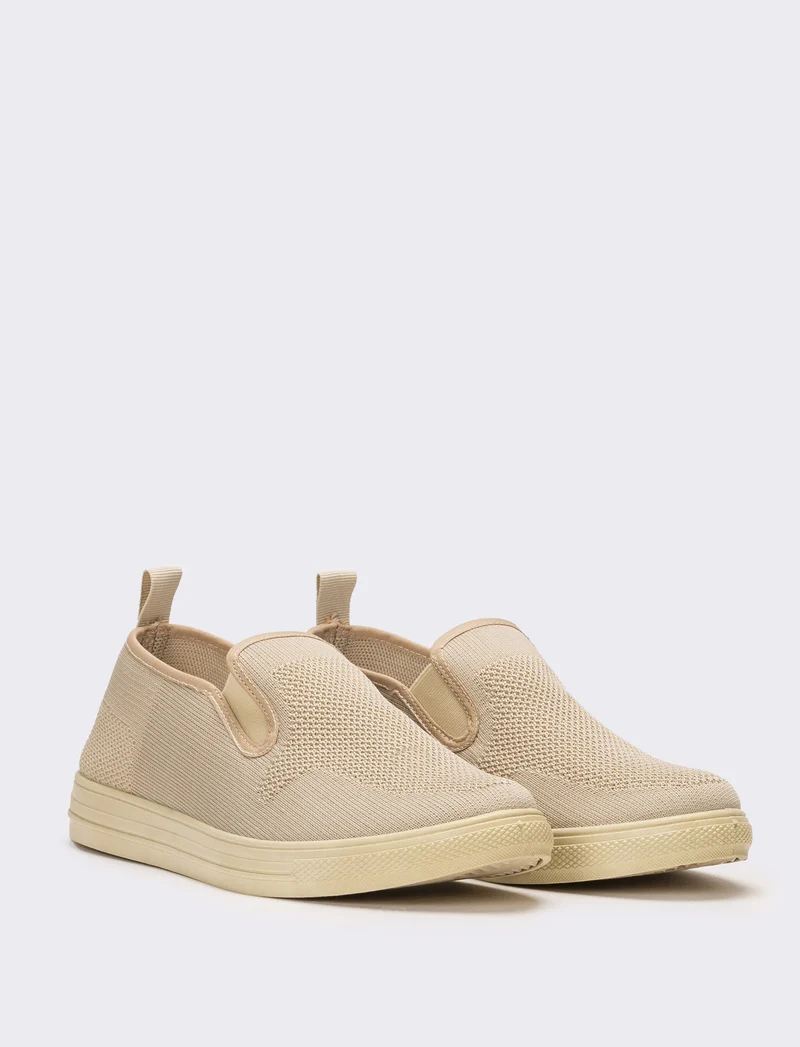 Slip-on in tessuto tecnico da uomo - Beige
