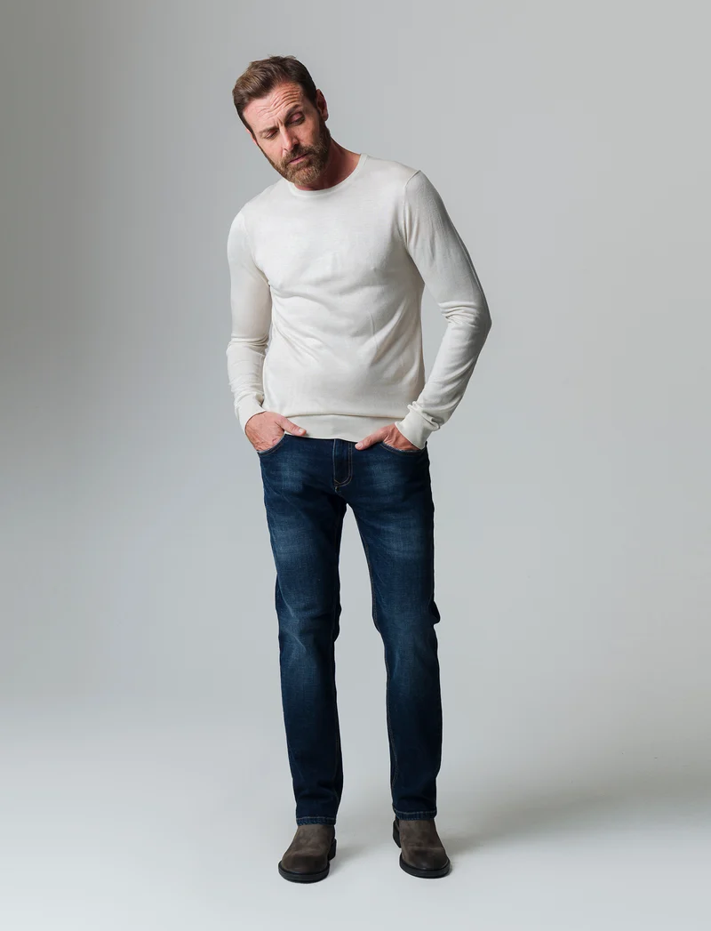 Maglia basic effetto cachemere da uomo - Grigio ghiaccio