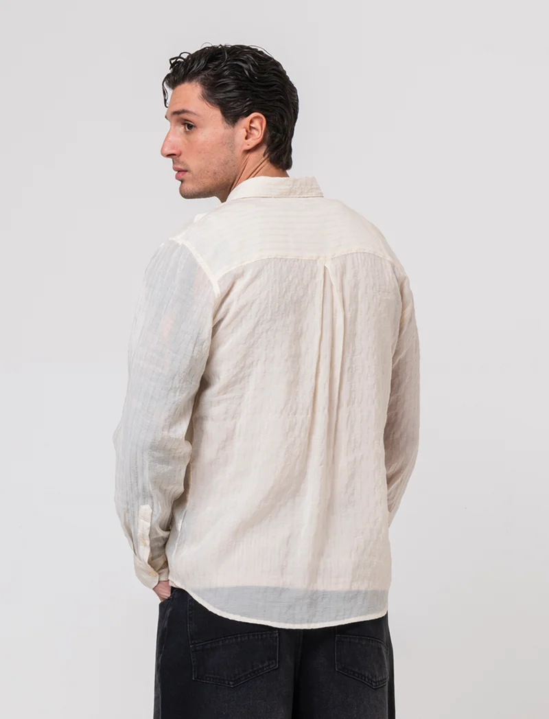 Camicia a righe premium quality da uomo - Beige ecru