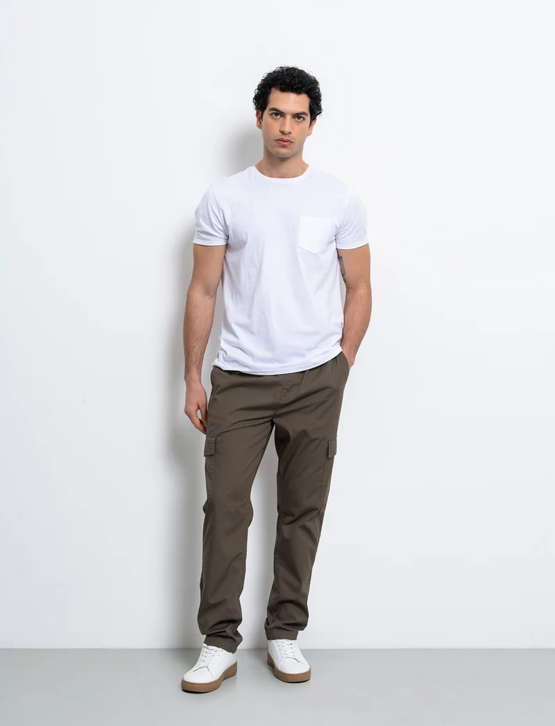 Pantaloni cargo jogger in cotone da uomo - Verde kaki