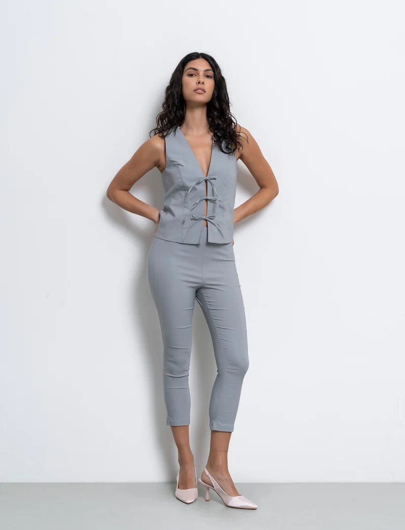 Pantalone pinocchietto da donna - Grigio perla