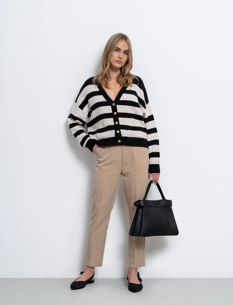 Pantalone skinny con cintura da donna - Beige